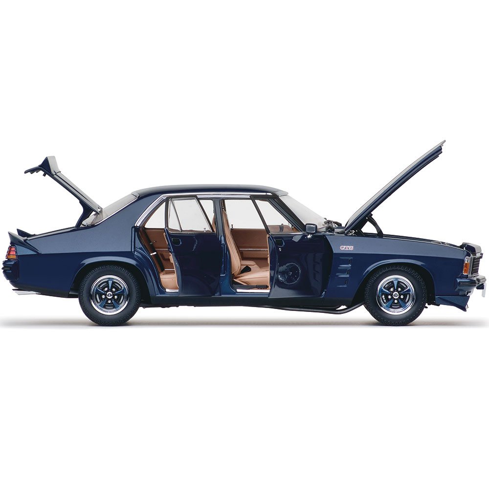 Classic Carlectables Holden HZ GTS Sedan Nocturne Blue Metallic (308ci Engine), 1:18 Scale Diecast Model Car