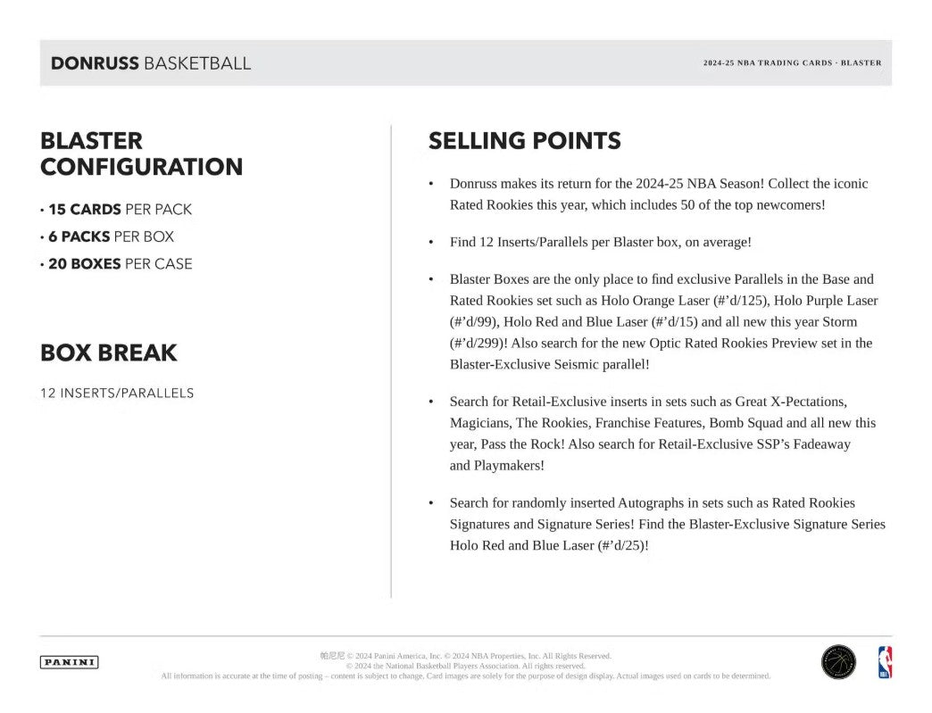 2024-25 Panini Donruss Basketball 6-Pack Blaster Pack
