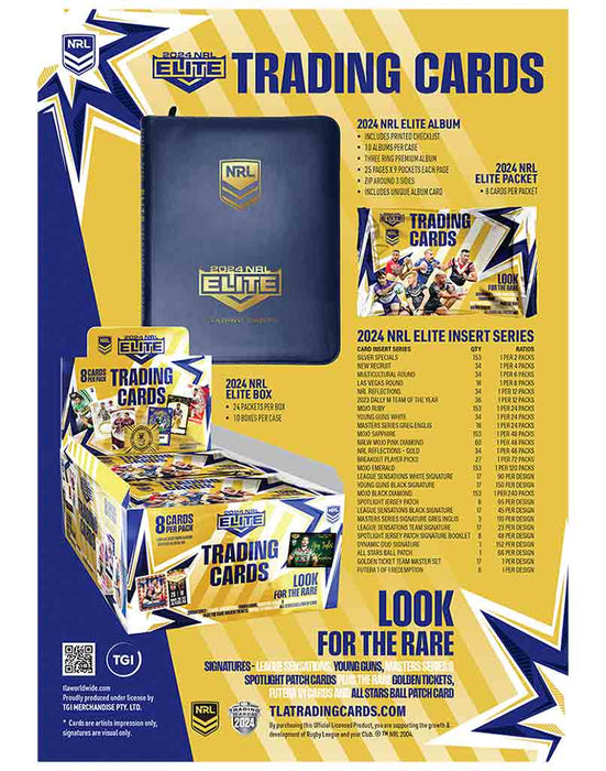 COMBO: 2024 TLA Elite NRL Rugby League BOX & ALBUM