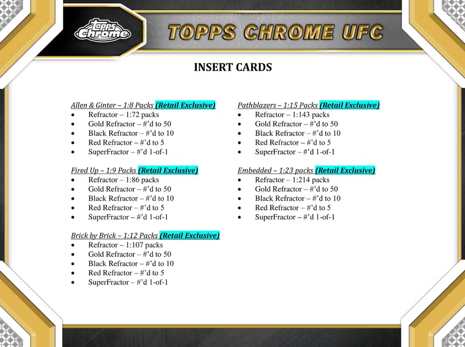 2024 Topps Chrome UFC 6-Pack Blaster Box