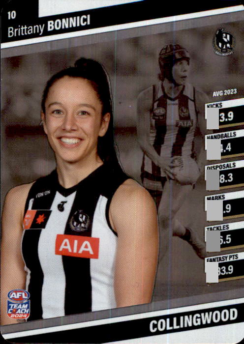 2024 Teamcoach AFLW Silver Parallel Cards - Cards 1 to 54 - Pick Your Card