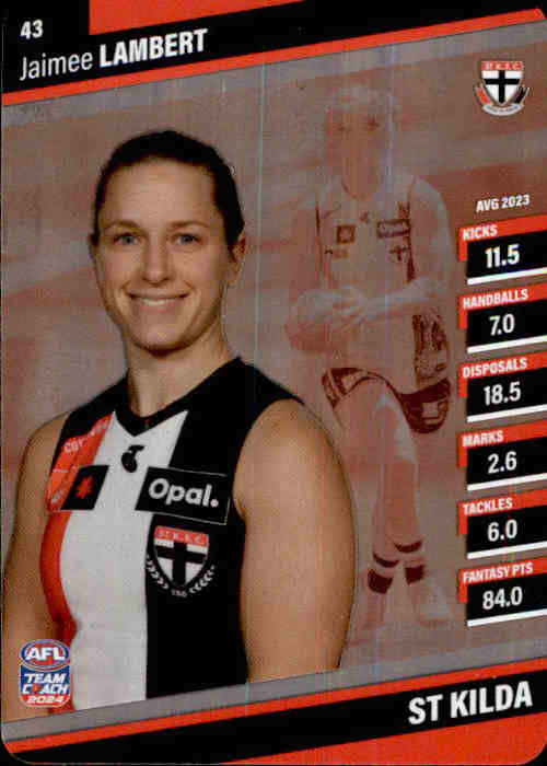 2024 Teamcoach AFLW Silver Parallel Cards - Cards 1 to 54 - Pick Your Card