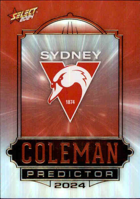 Sydney Swans, Gold Coleman Medal Predictor, 2024 Select AFL Footy Stars