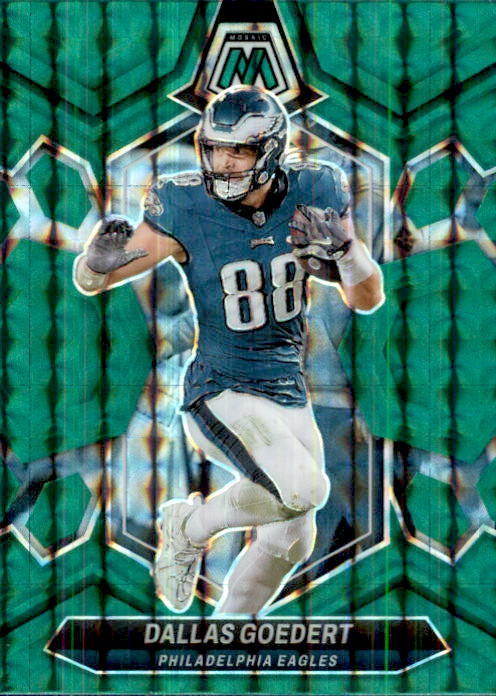 Dallas Goedert, Green Prizm, 2024 Panini Mosaic Football NFL