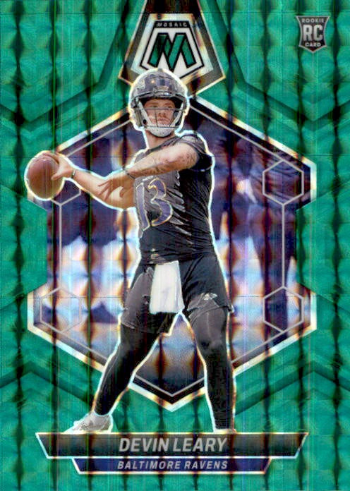 Devin Leary, RC, Green Prizm, 2024 Panini Mosaic Football NFL