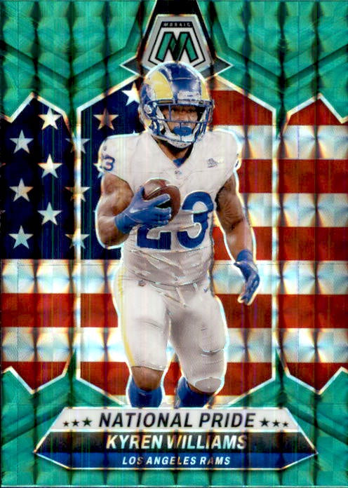 Kyren Williams, National Pride, Green Prizm, 2024 Panini Mosaic Football NFL