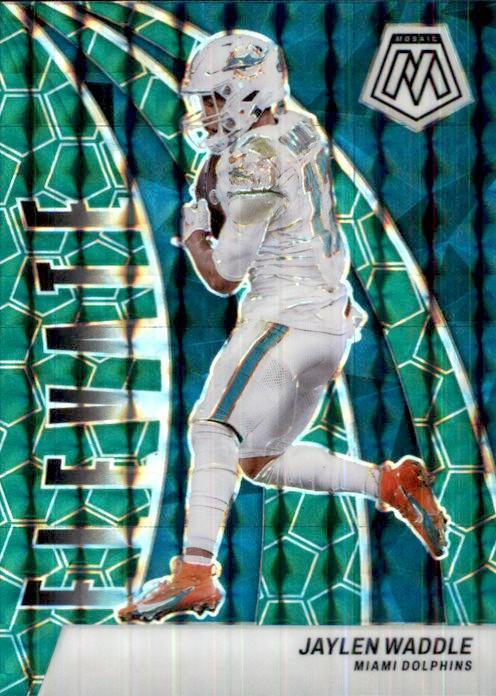 Jaylen Waddle, Elevate, Green Prizm, 2024 Panini Mosaic Football NFL