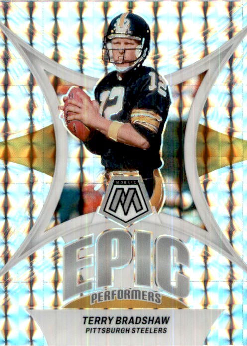 Terry Bradshaw, Epic Performances, Silver Prizm, 2024 Panini Mosaic Football NFL