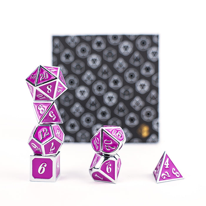 LPG Dice RPG Set Serif Purple/Silver