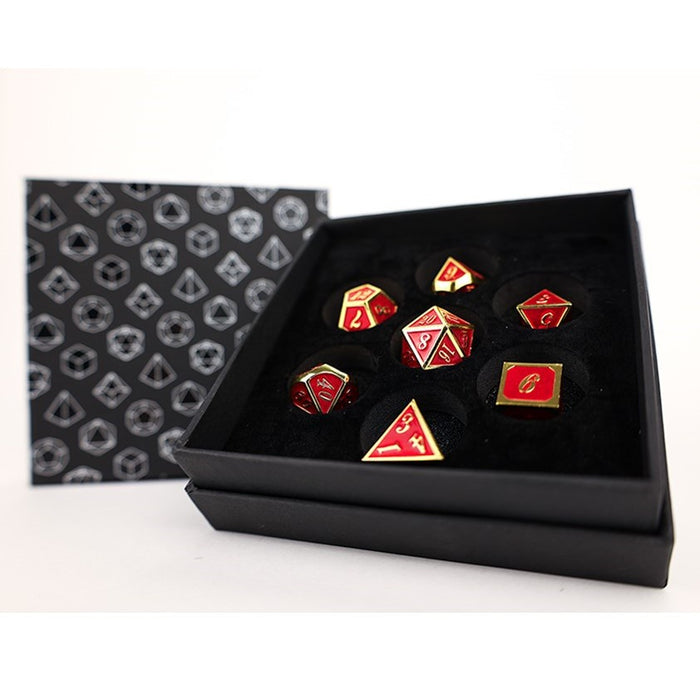 LPG Dice RPG Set Serif Red/Gold