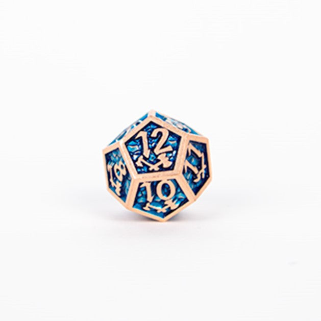 LPG Dice RPG Set Draco Dark Blue/Brass