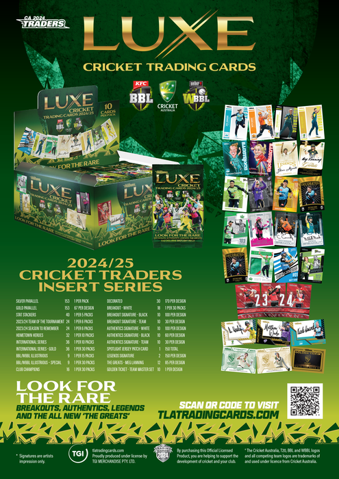 2024-25 TLA CA Cricket Traders Luxe Sealed Trading Cards Box