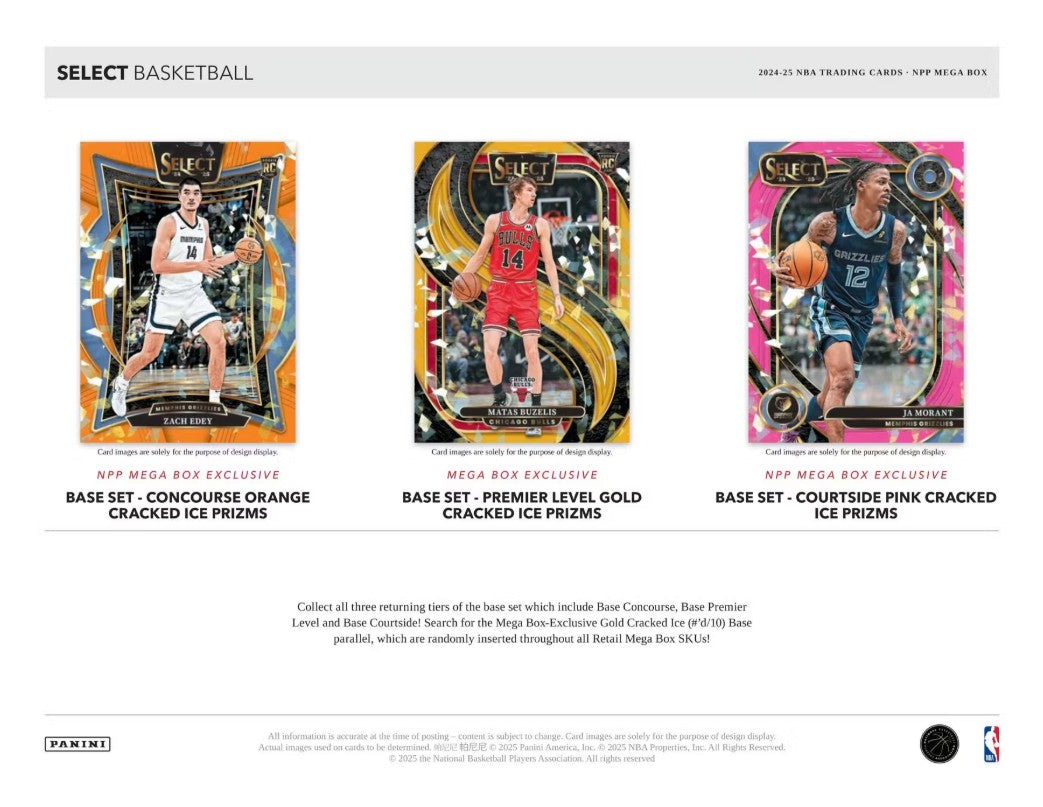 2024/25 Panini Select Basketball Mega Box (Blue,Pink,Orange Cracked Ice!)