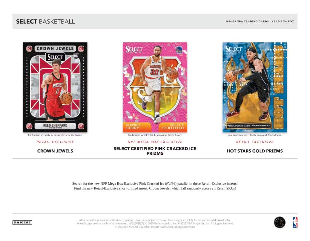 2024/25 Panini Select Basketball Mega Box (Blue,Pink,Orange Cracked Ice!)