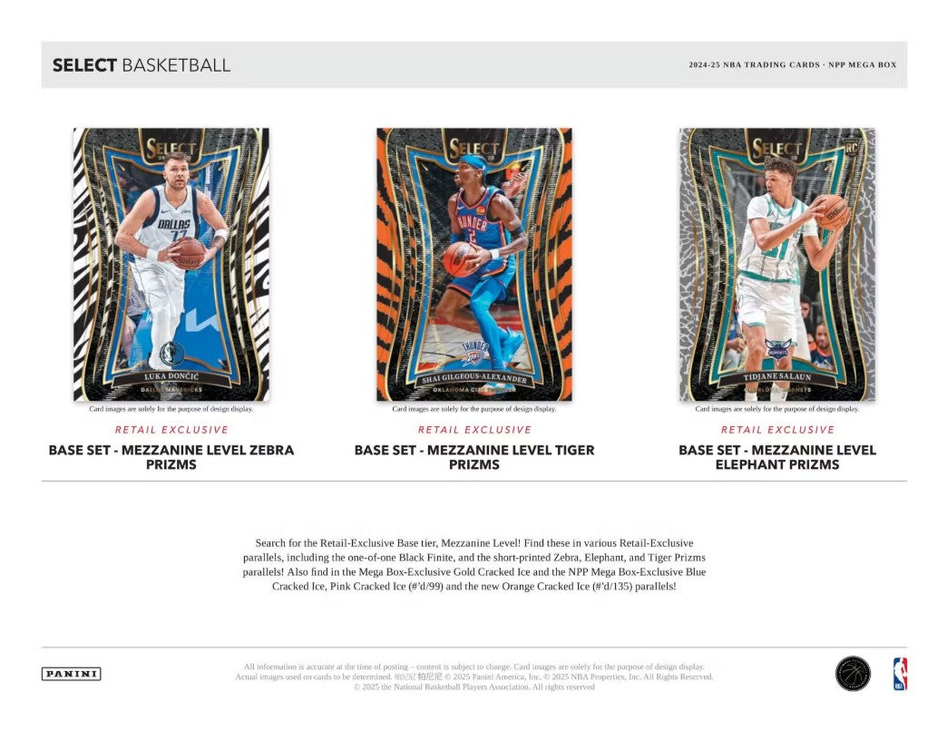 2024/25 Panini Select Basketball Mega Box (Blue,Pink,Orange Cracked Ice!)