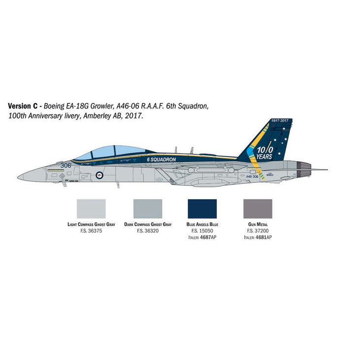 ITALERI E/A-18G GROWLER 1:48 Scale Model Kit AUST.DECALS