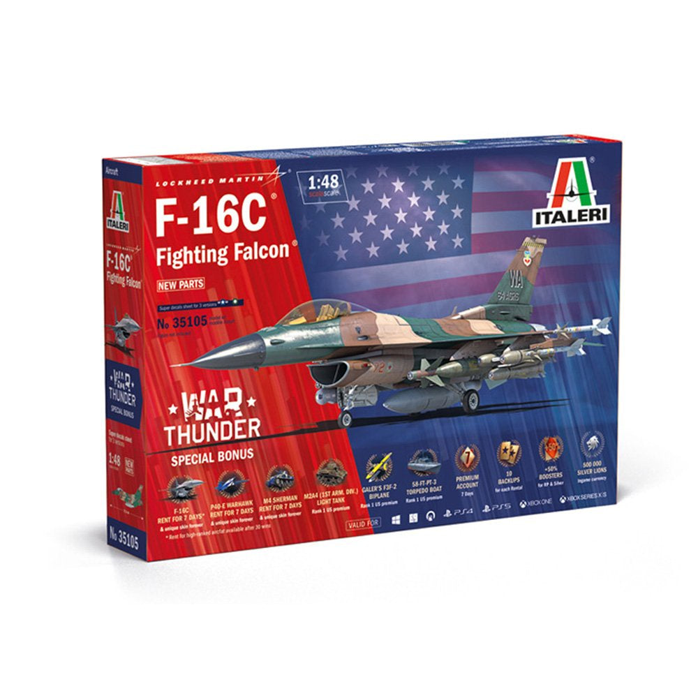 ITALERI F-16C FIGHTING FALCON WAR THUNDER EDITION, 1:48 Scale Model Kit