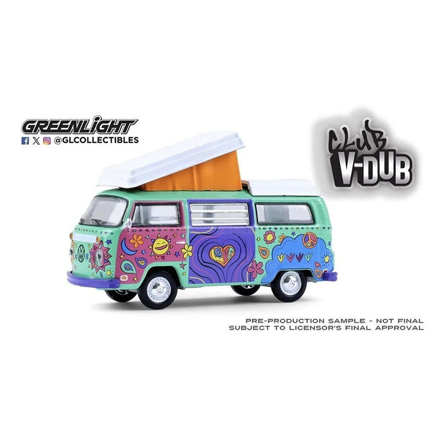 1973 Volkswagen VW Type 2 Westfalia Campmobile, Club V-DUB, 1:64 Diecast Car