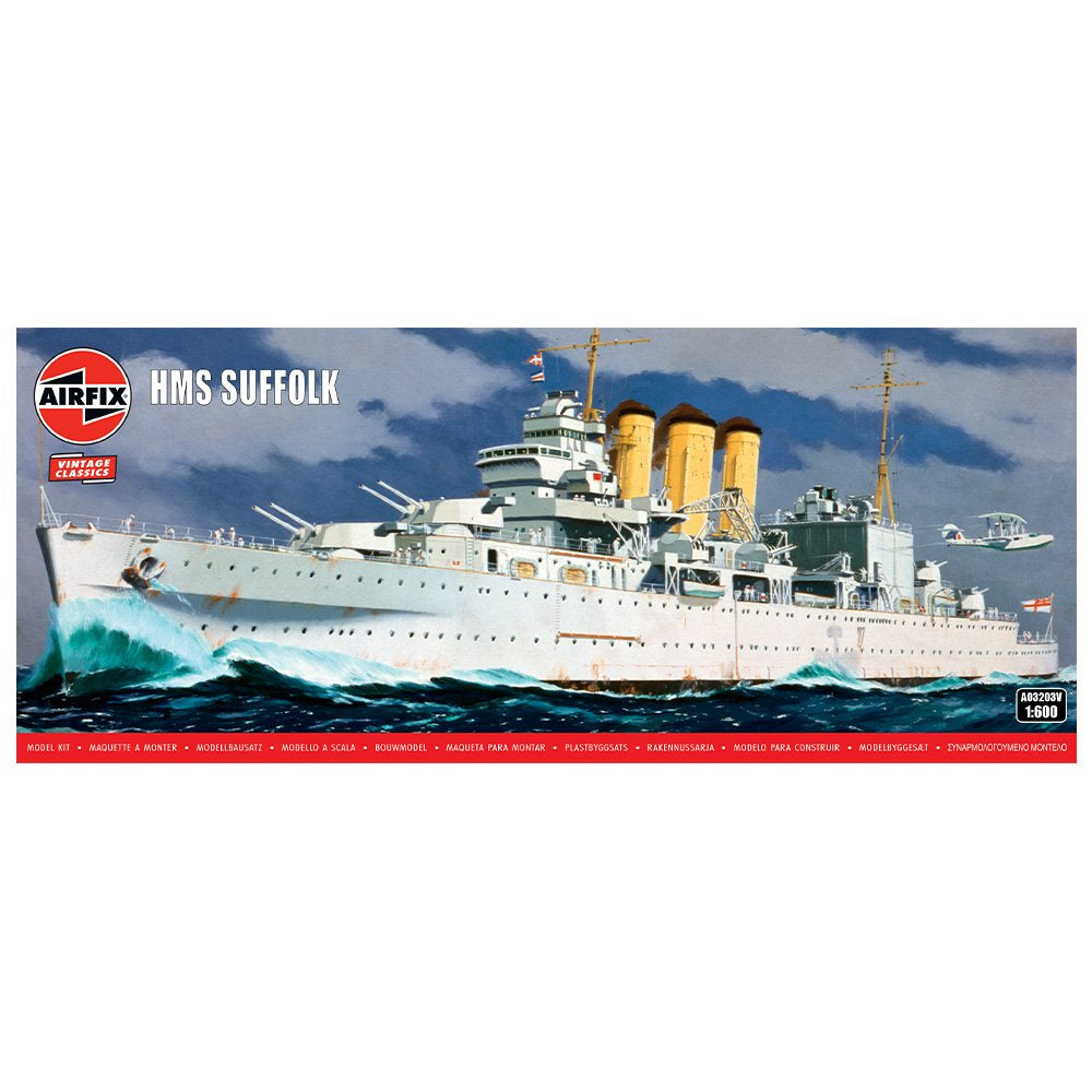 AIRFIX HMS SUFFOLK, 1:600 Scale Model Kit