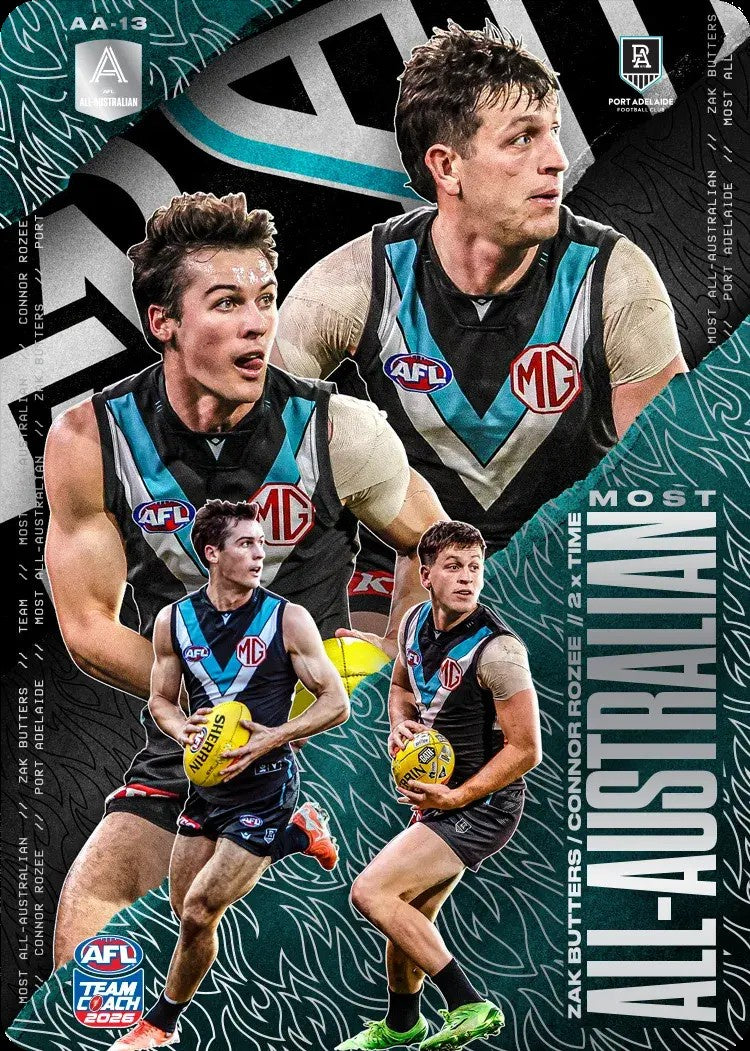 Zak Butters, Connor Rozee, All-Australian Silver, 2026 Teamcoach AFL