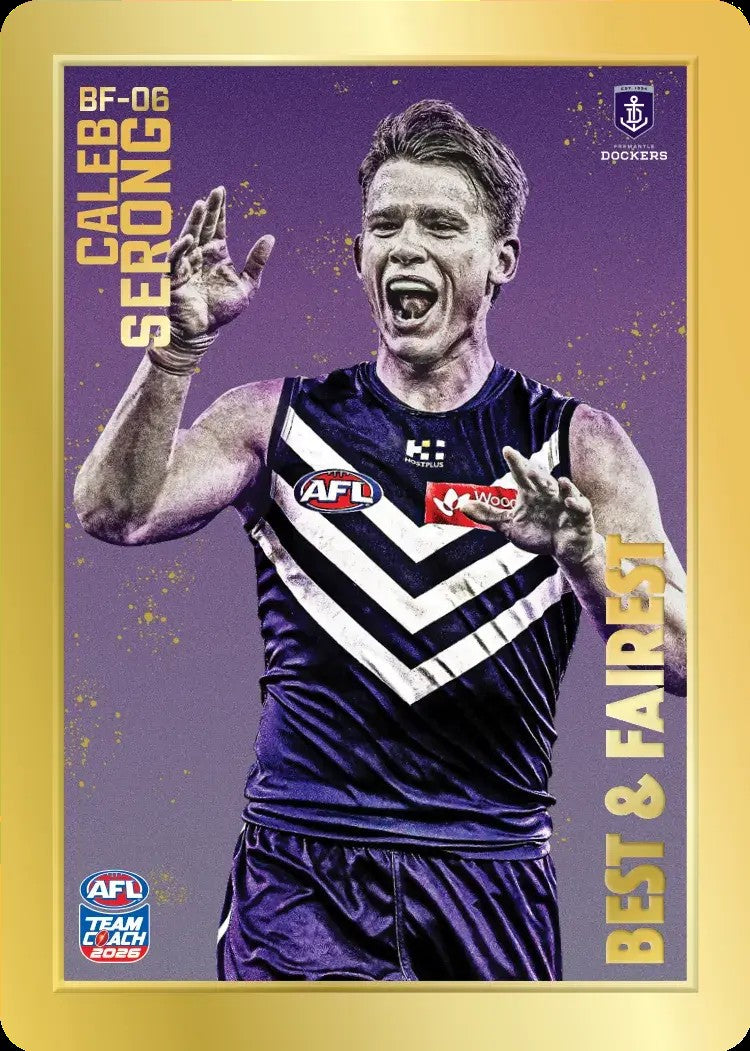 2026 Teamcoach AFL GOLD Best & Fairest Cards - Cards BF-01 to BF-18 - Pick Your Card