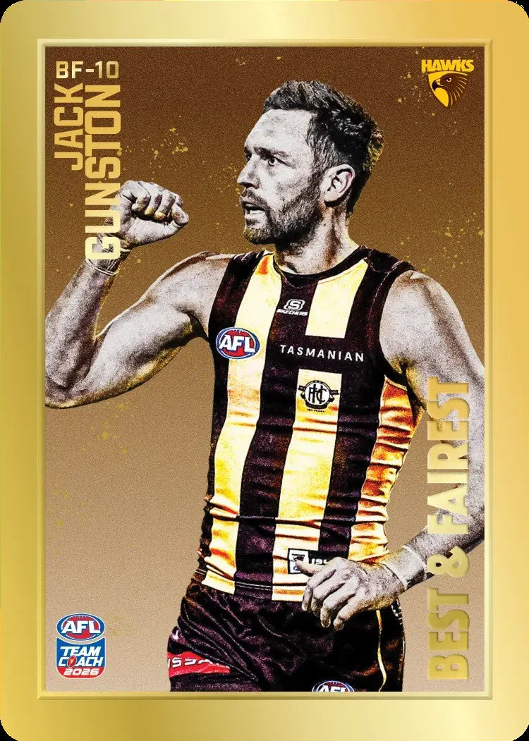 2026 Teamcoach AFL GOLD Best & Fairest Cards - Cards BF-01 to BF-18 - Pick Your Card