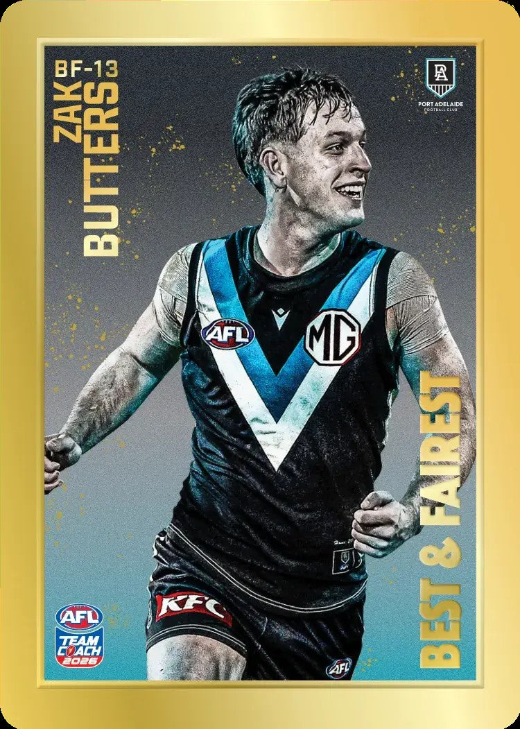 2026 Teamcoach AFL GOLD Best & Fairest Cards - Cards BF-01 to BF-18 - Pick Your Card