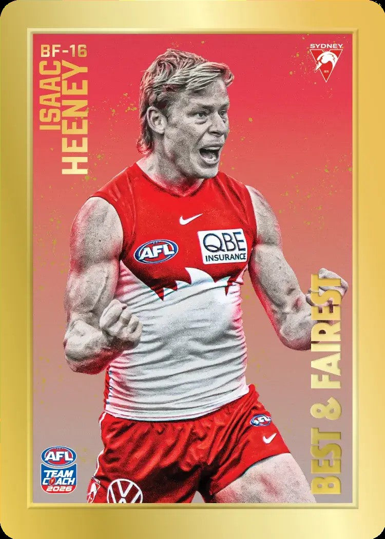 2026 Teamcoach AFL GOLD Best & Fairest Cards - Cards BF-01 to BF-18 - Pick Your Card