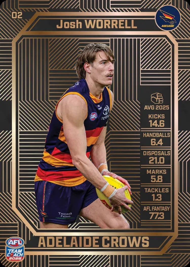 Josh Worrell, #02, Bronze, 2026 Teamcoach AFL