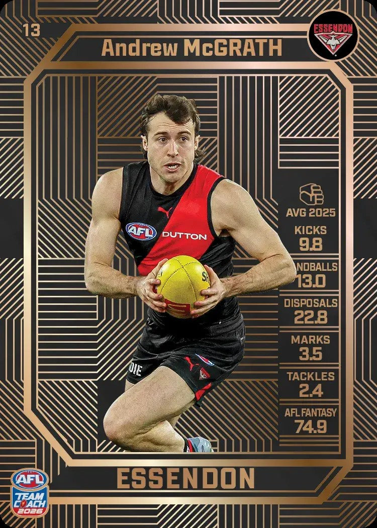 Andrew McGrath, #13, Bronze, 2026 Teamcoach AFL