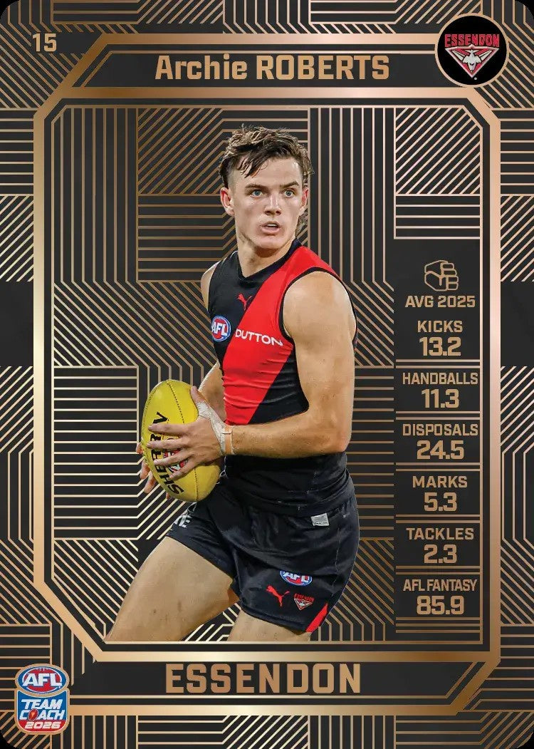 Archie Roberts, #15, Bronze, 2026 Teamcoach AFL
