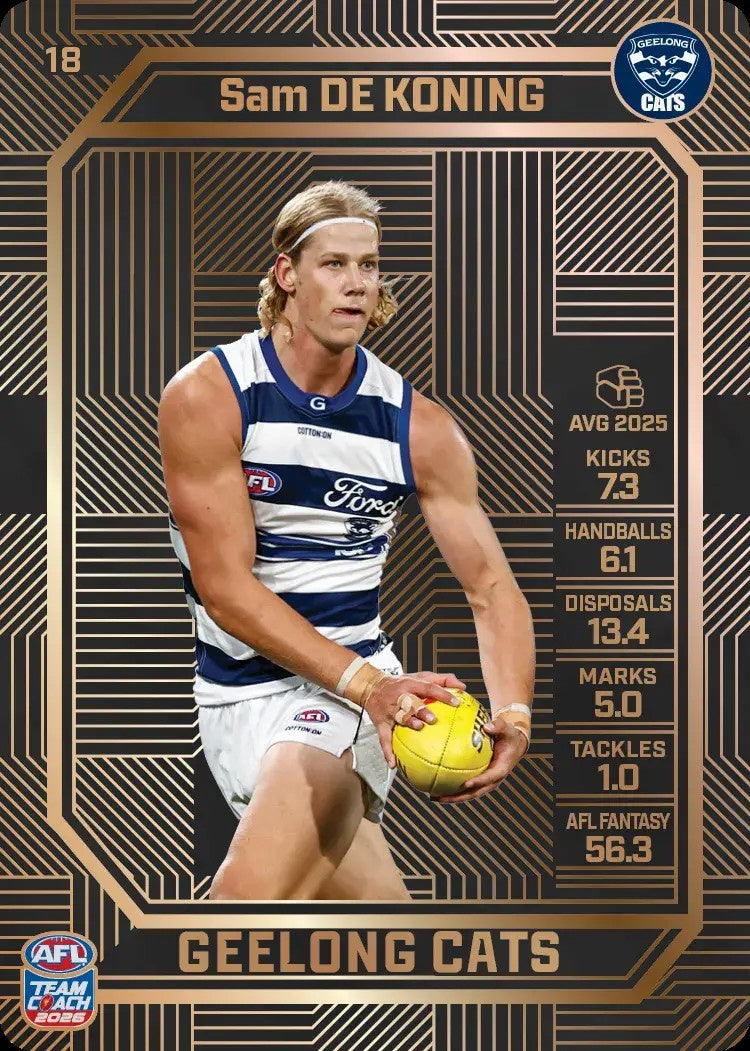 Sam De Koning, #18, Bronze, 2026 Teamcoach AFL