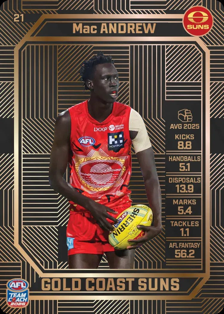 Mac Andrew, #21, Bronze, 2026 Teamcoach AFL