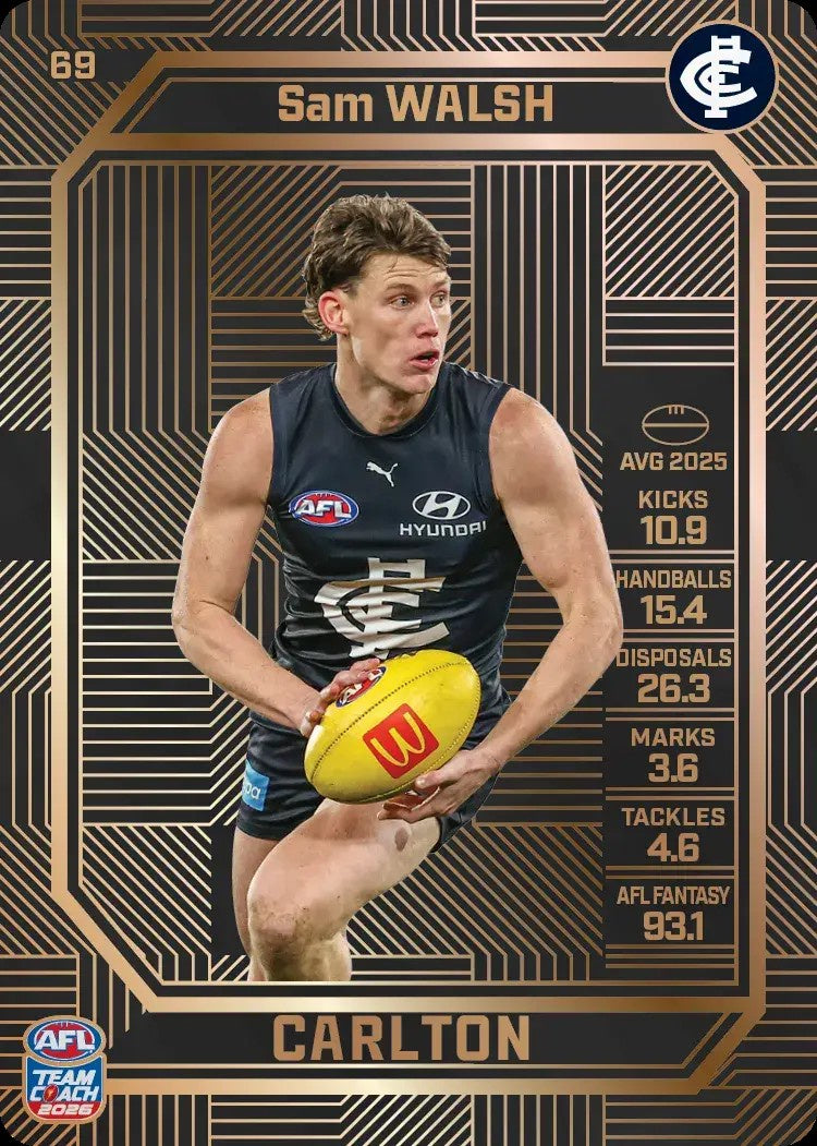 Sam Walsh, #69, Bronze, 2026 Teamcoach AFL