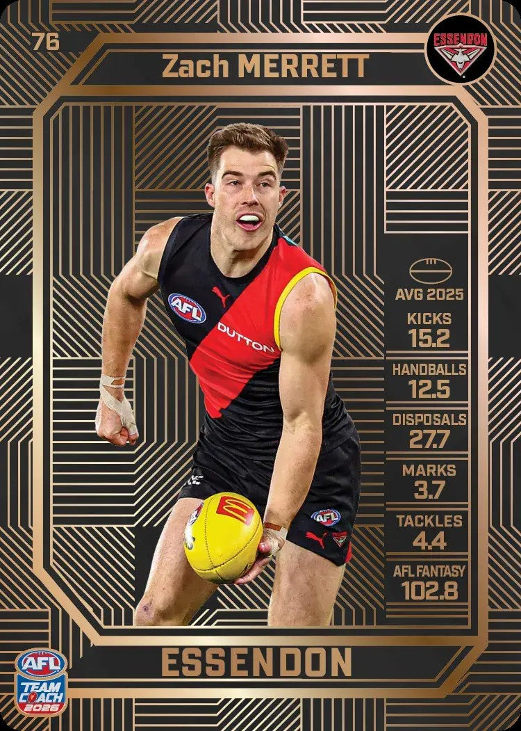 Zach Merrett, #76, Bronze, 2026 Teamcoach AFL