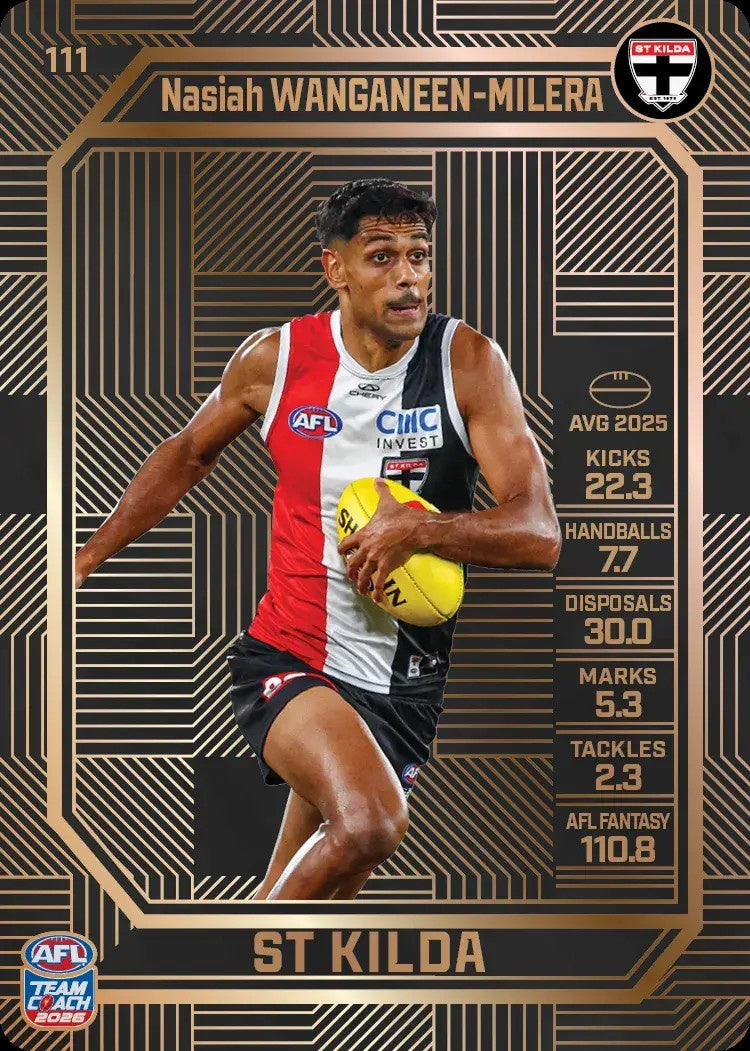 Nasiah Wanganeen-Milera, #111, Bronze, 2026 Teamcoach AFL