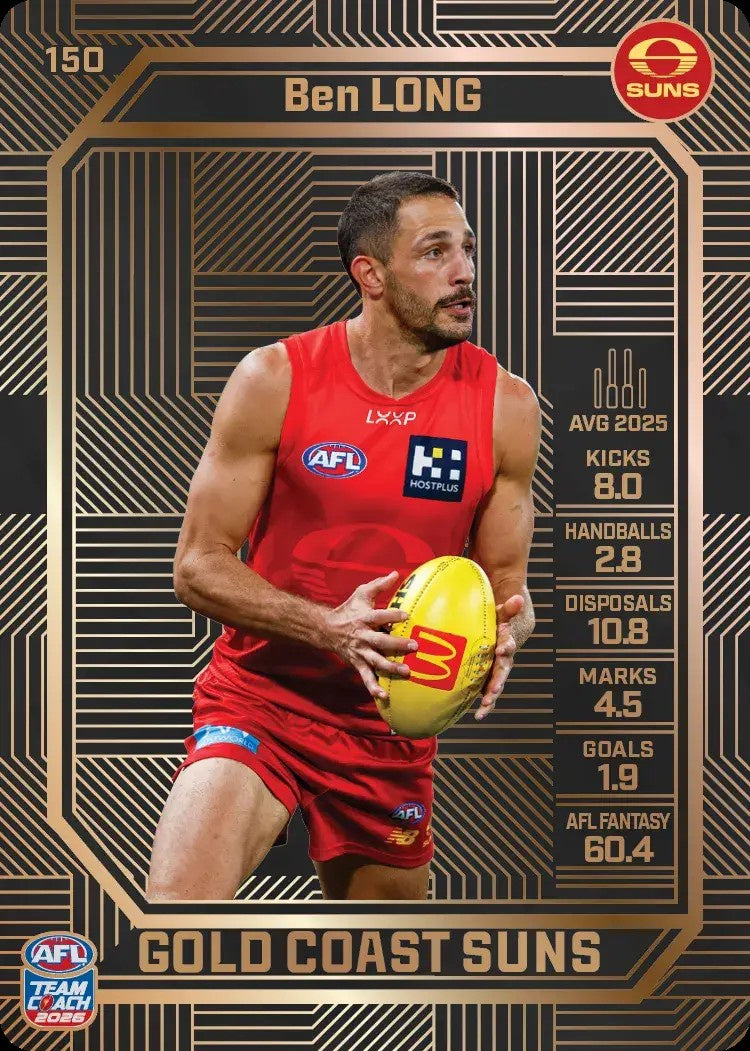 Ben Long, #150, Bronze, 2026 Teamcoach AFL