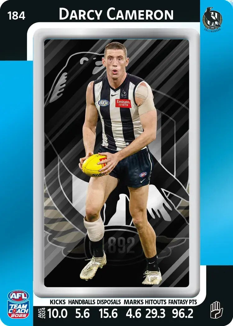 Darcy Cameron, #184, Blue Parallel, 2025 Teamcoach AFL