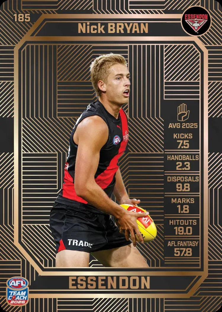 Nick Bryan, #185, Bronze, 2026 Teamcoach AFL