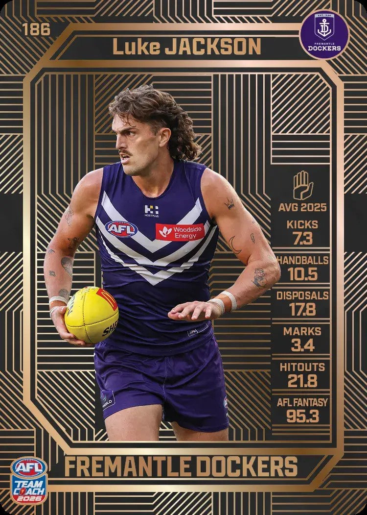 Luke Jackson, #186, Bronze, 2026 Teamcoach AFL
