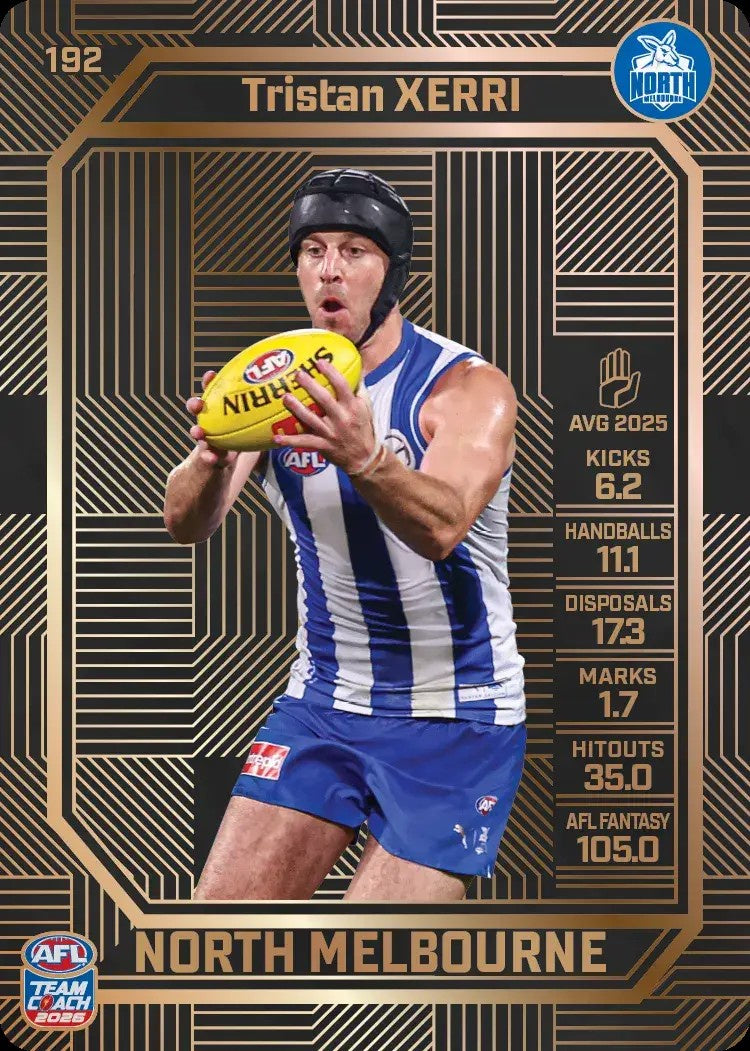 Tristan Xerri, #192, Bronze, 2026 Teamcoach AFL