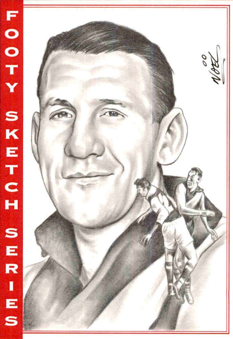 Jack Dyer, B&W Footy Sketch Series, 1 of 1, by Noel Bruzzese