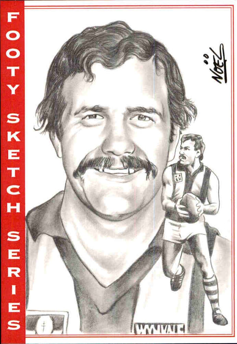 Leigh Matthews, B&W Footy Sketch Series, 1 of 1, by Noel Bruzzese