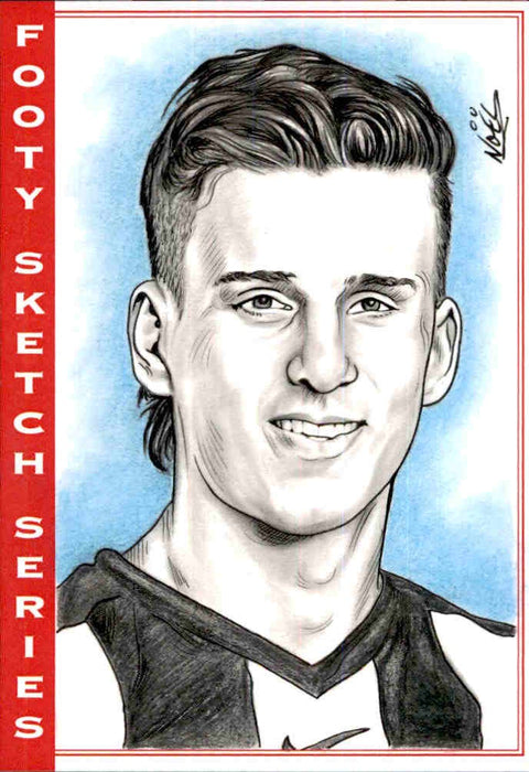 Nick Daicos, Portrait Footy Sketch Series, 1 of 1, by Noel Bruzzese