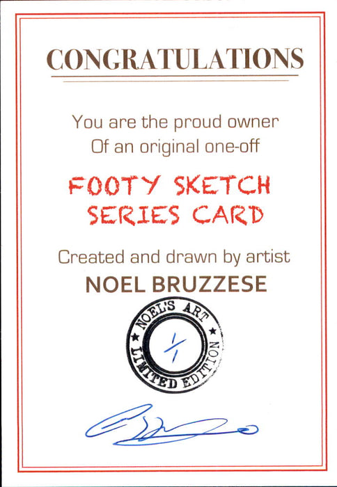 Darren Millane, Portrait Footy Sketch Series, 1 of 1, by Noel Bruzzese