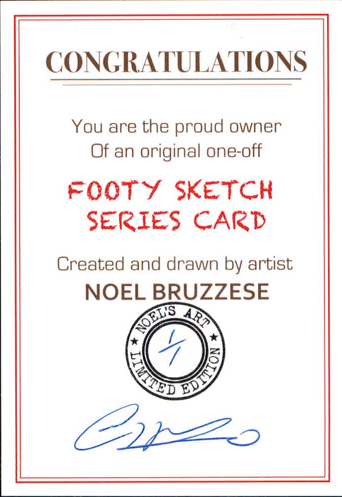 Nick Daicos, Portrait Footy Sketch Series, 1 of 1, by Noel Bruzzese