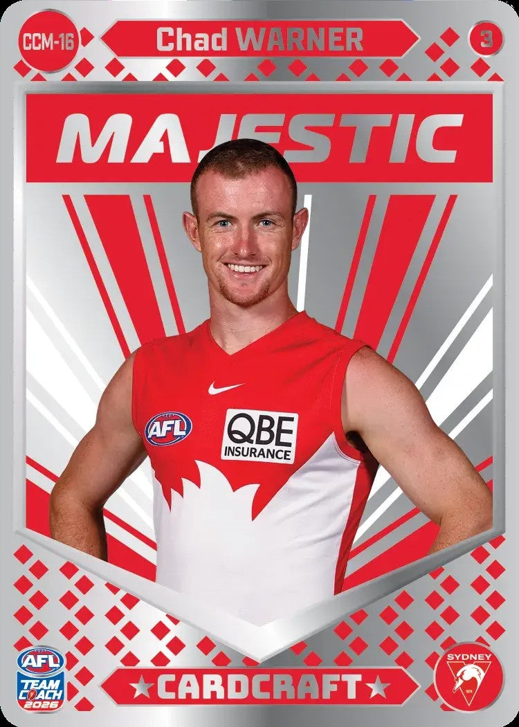 Chad Warner, CCM-16-3, Majestic Card Craft, 2026 Teamcoach AFL
