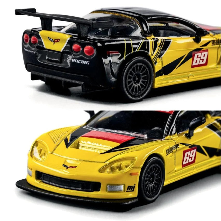 2005 Chevrolet Corvette C6 R - #69 Yellow/Black- Majorette: Collection, 1:64 Scale Diecast Car