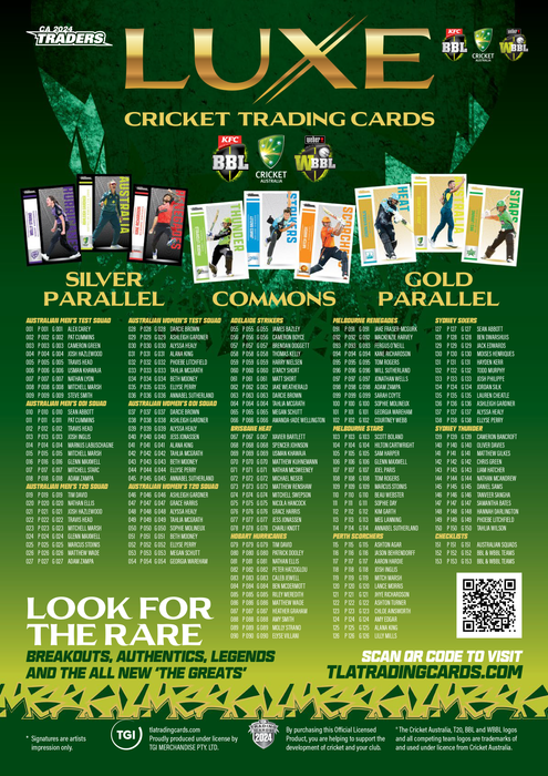 2024-25 TLA CA Cricket Traders Luxe Sealed Trading Cards Pack