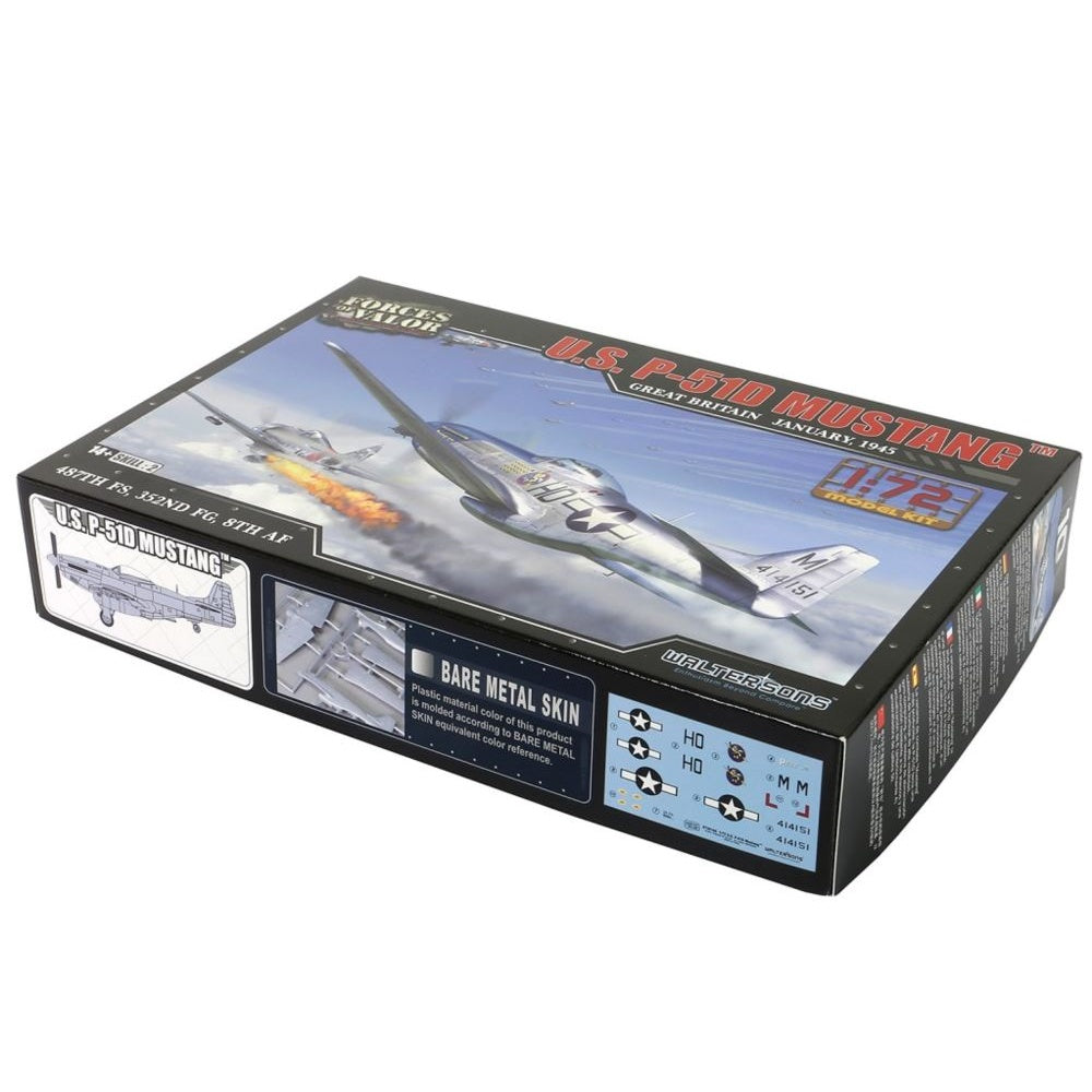 Waltersons, Forces of Valor, U.S. P-51D Mustang Aircraft, 1:72 Scale Model Kit